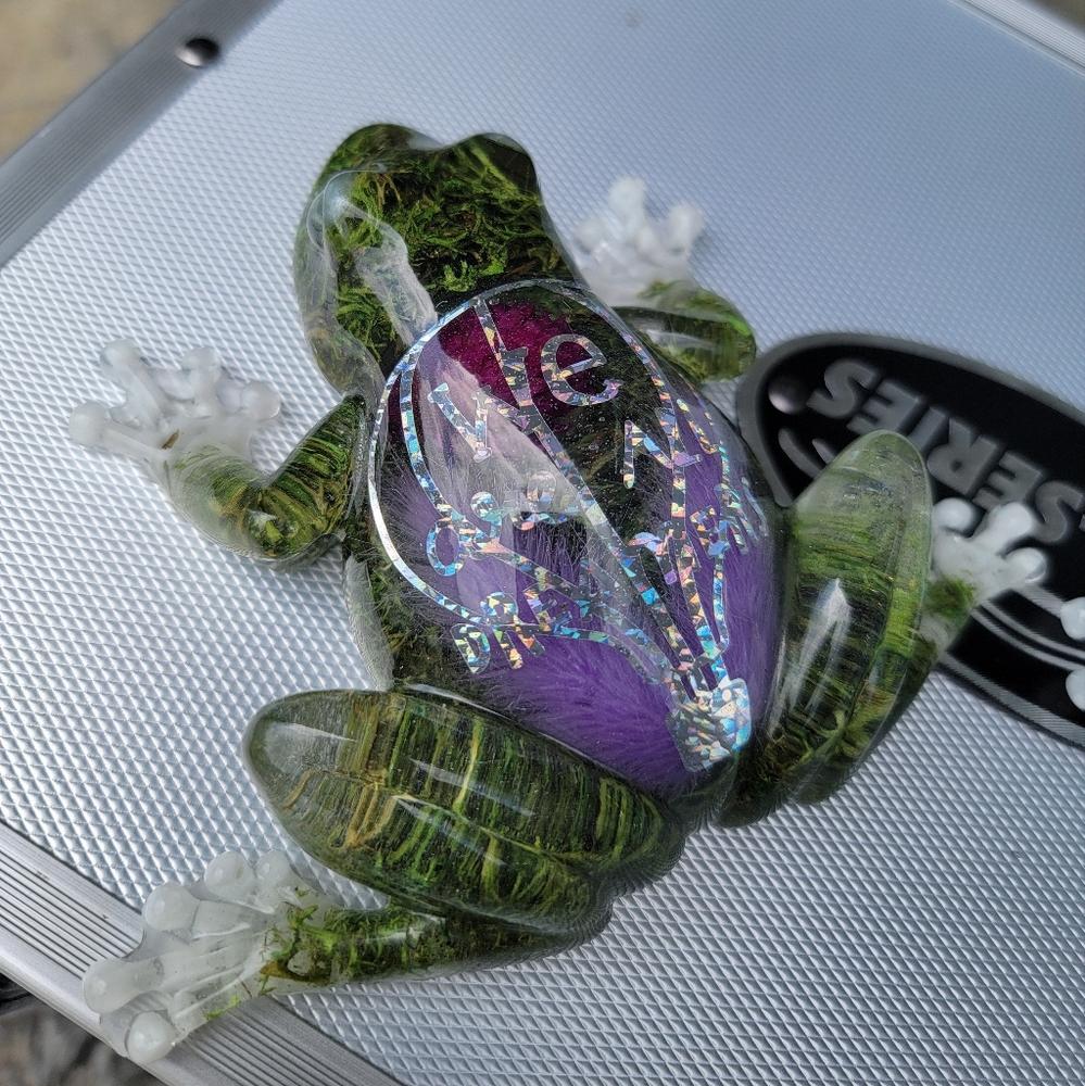 Resin Epoxy Artisan Frog with Quote Paperweight Gift Home Decor Piece - Picture 6 of 16